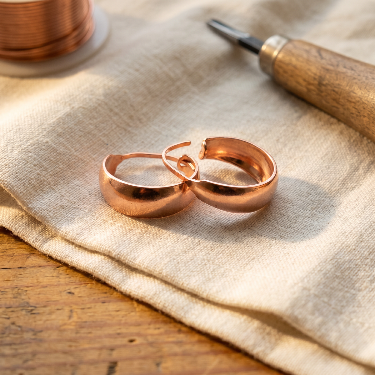 Boucles d'oreilles créoles en cuivre