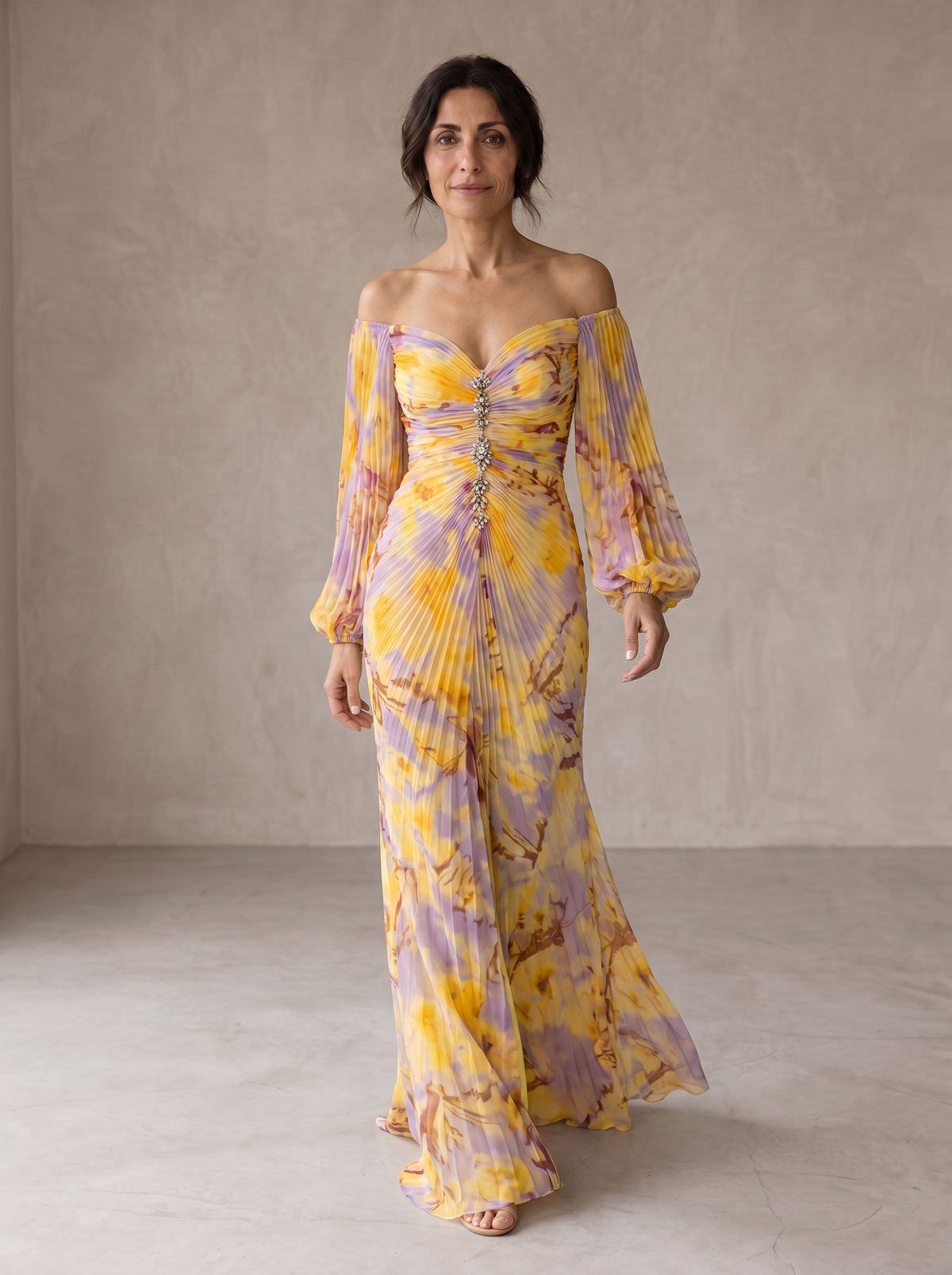 Robe longue élégante avec corsage