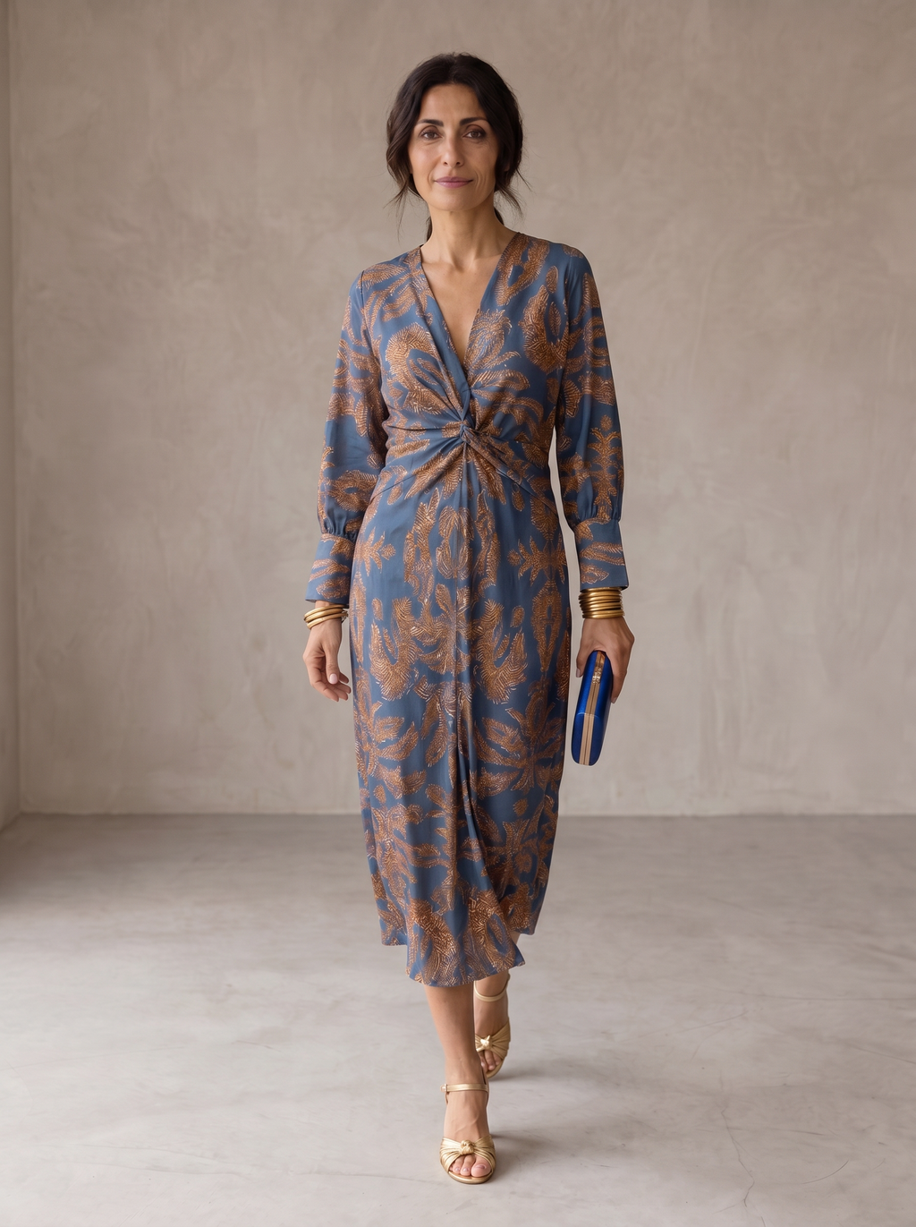 Robe midi élégance florale