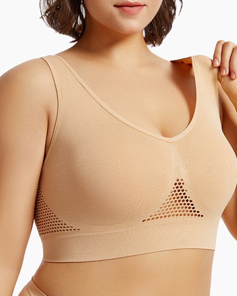 Reggiseno sportivo senza cuciture con imbottitura rimovibile