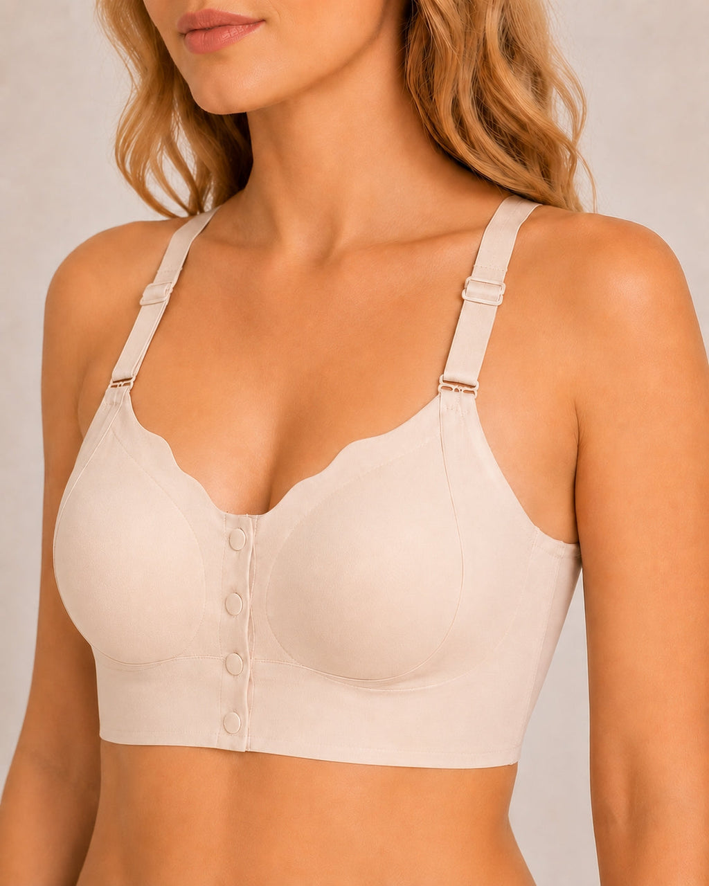 Sujetador push-up sin costuras con cierre delantero y espalda de mariposa