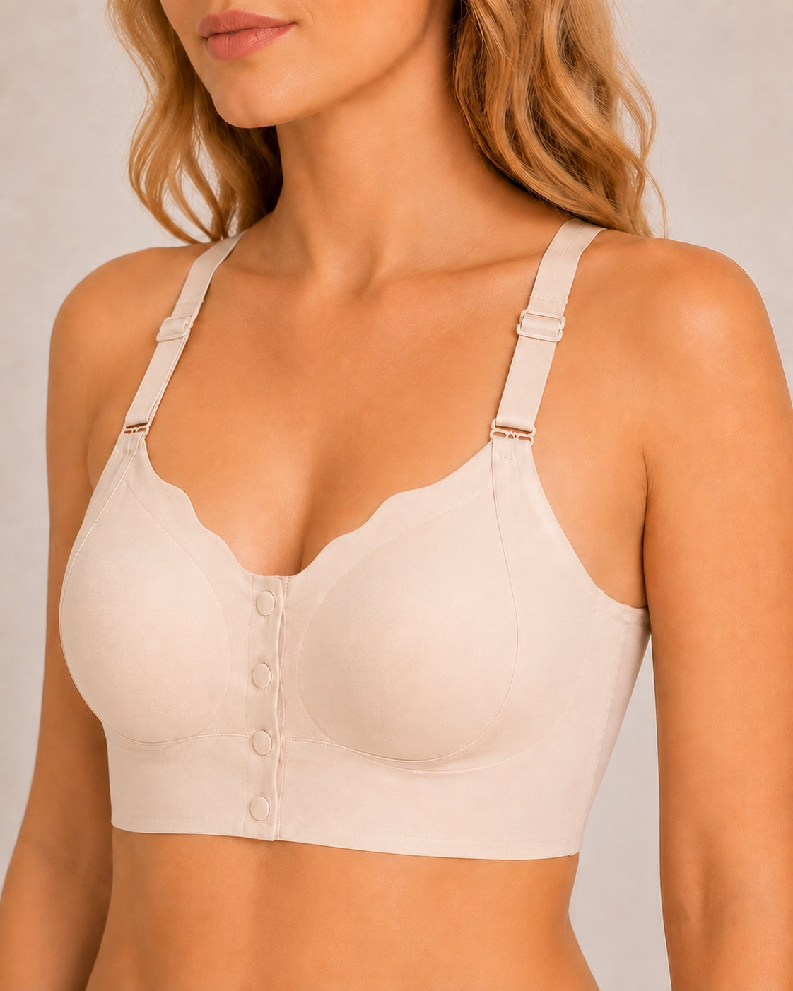 Sujetador push-up sin costuras con cierre delantero y espalda de mariposa