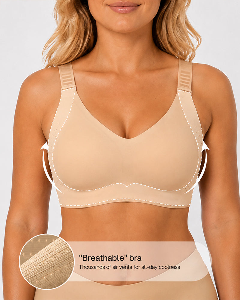 Soutien-gorge confort sans armatures ni coutures à col en V
