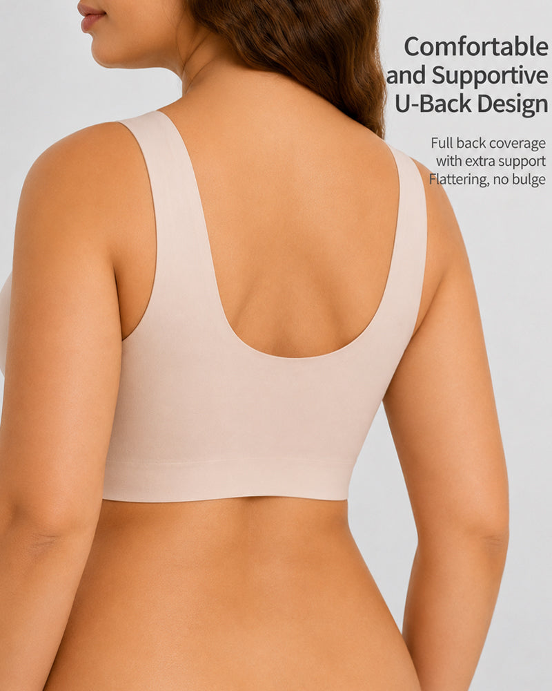 Reggiseno da allattamento incrociato con scollo a V, senza cuciture né ferretti
