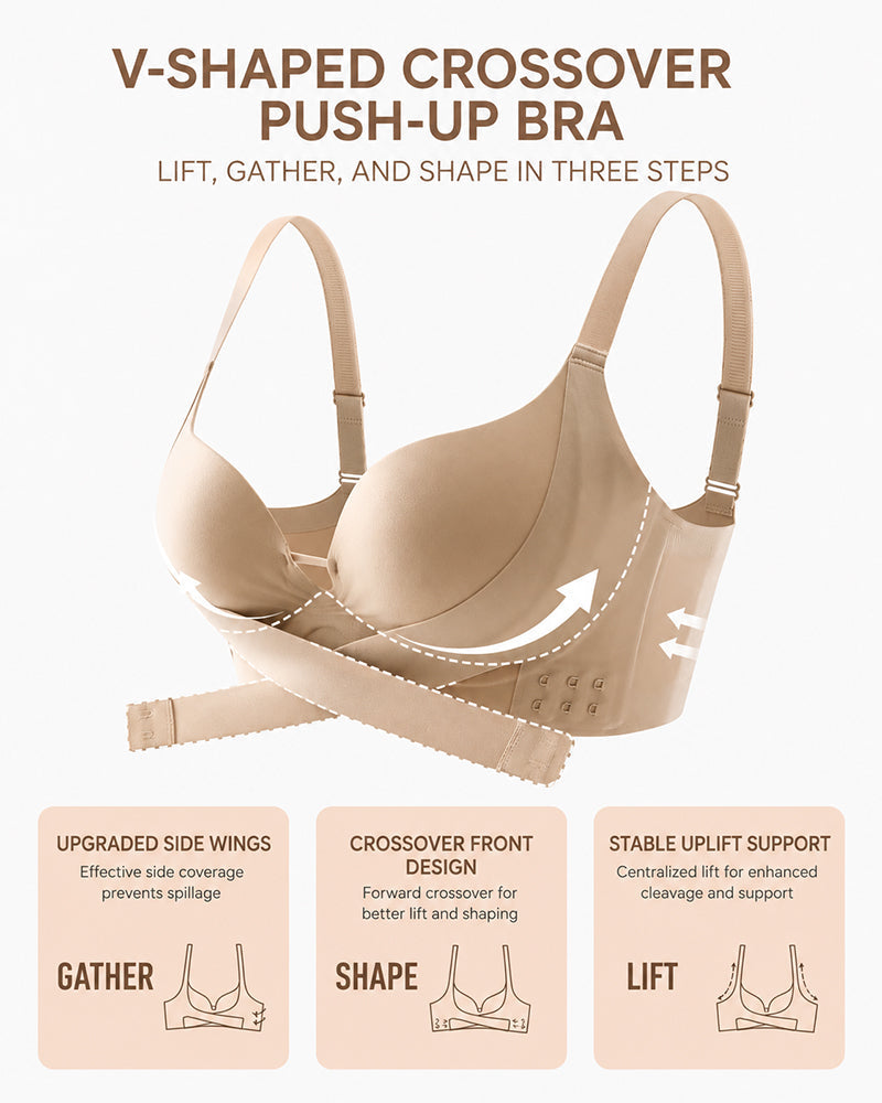 Sostenidor push-up sense costures amb tancament frontal i esquena creuada