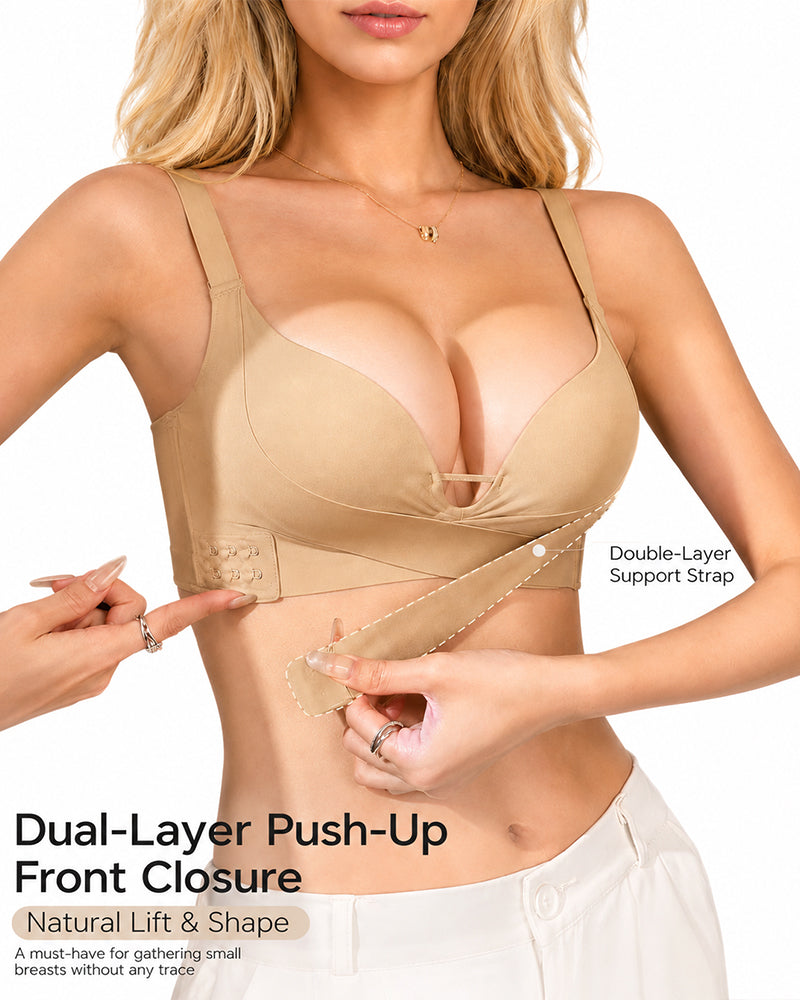 Sostenidor push-up sense costures amb tancament frontal i esquena creuada