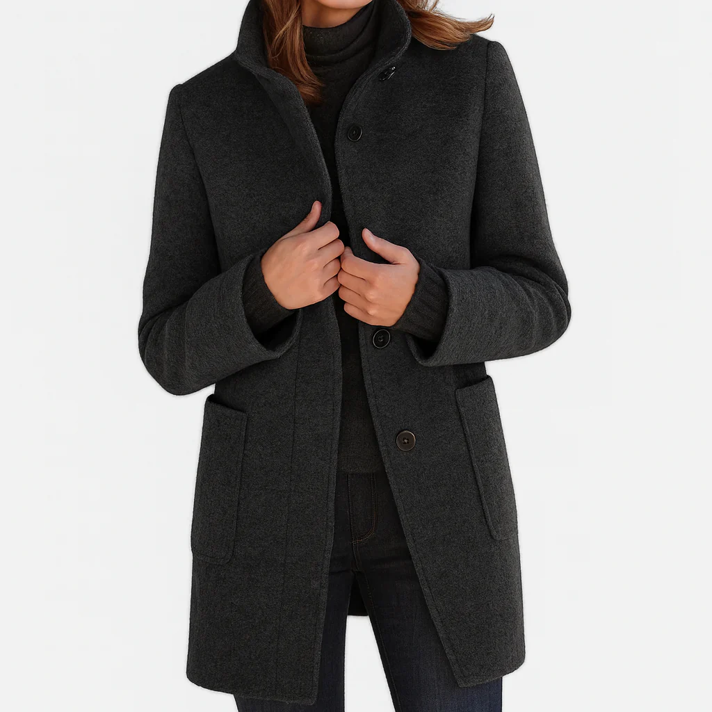 Manteau en laine coupe midi