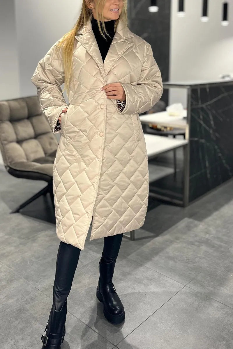 Cappotto trapuntato reversibile leopardato