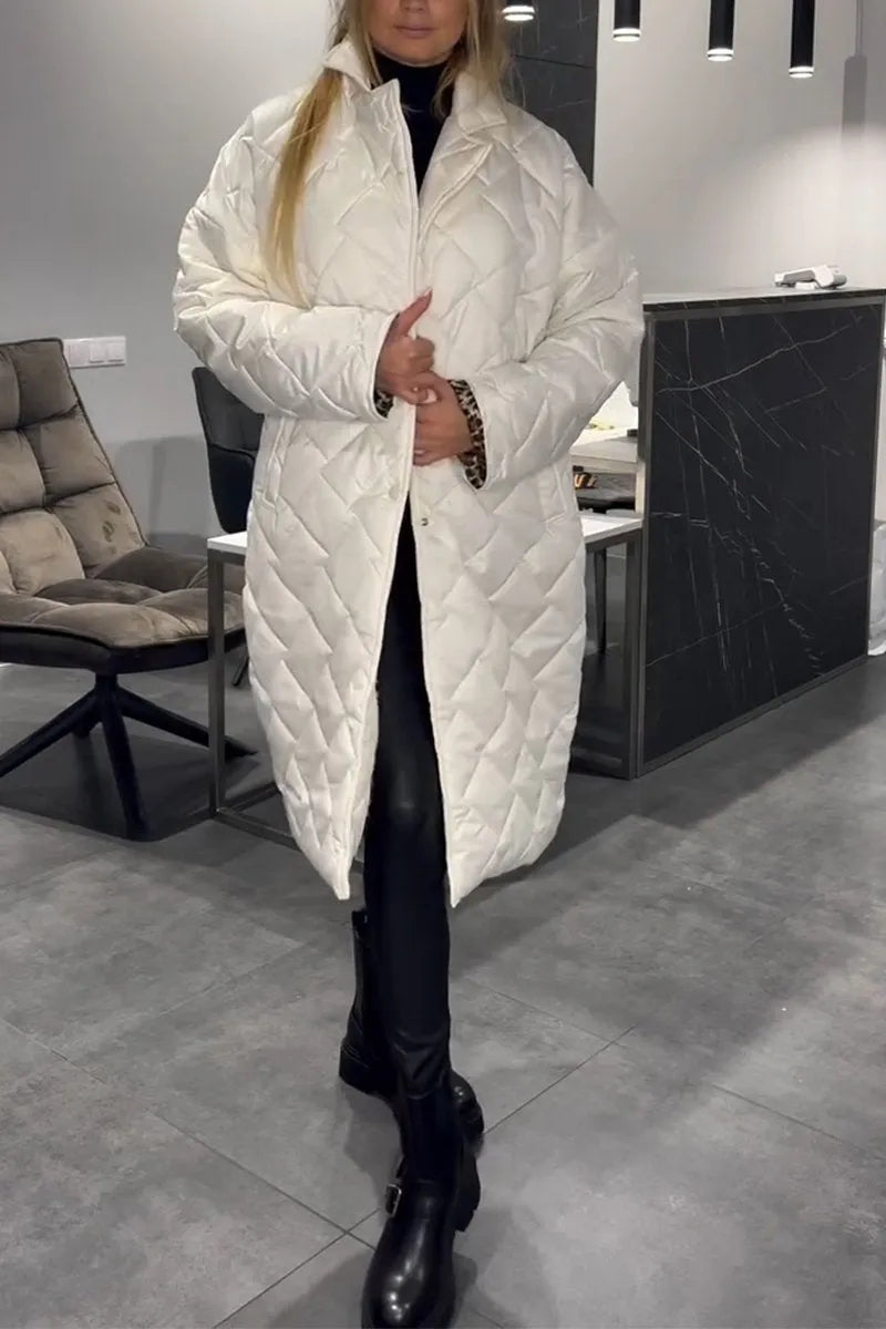 Manteau matelassé réversible léopard