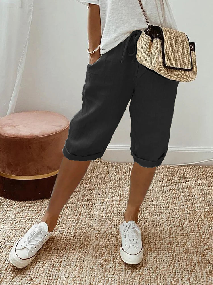Pantalon en coton et lin