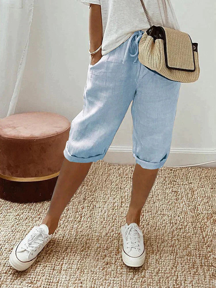 Pantalon en coton et lin