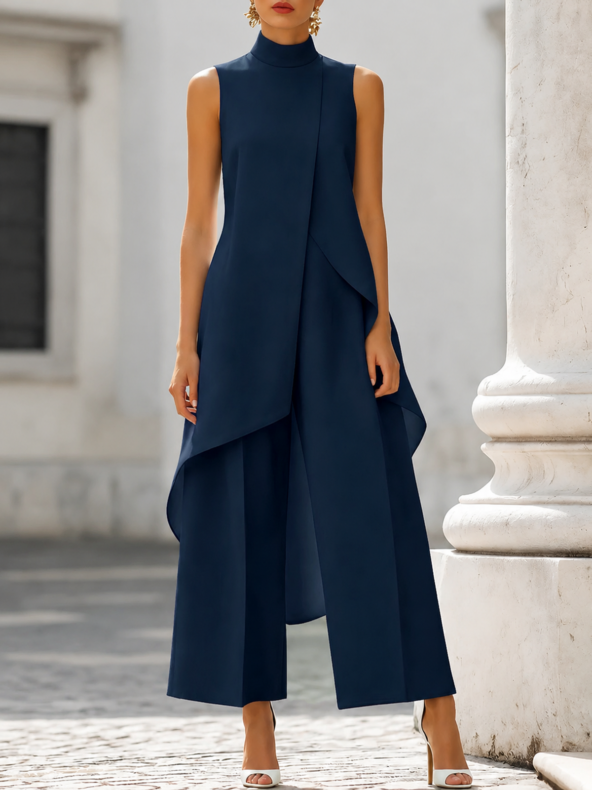 Conjunt de coll alt i pantalons palazzo