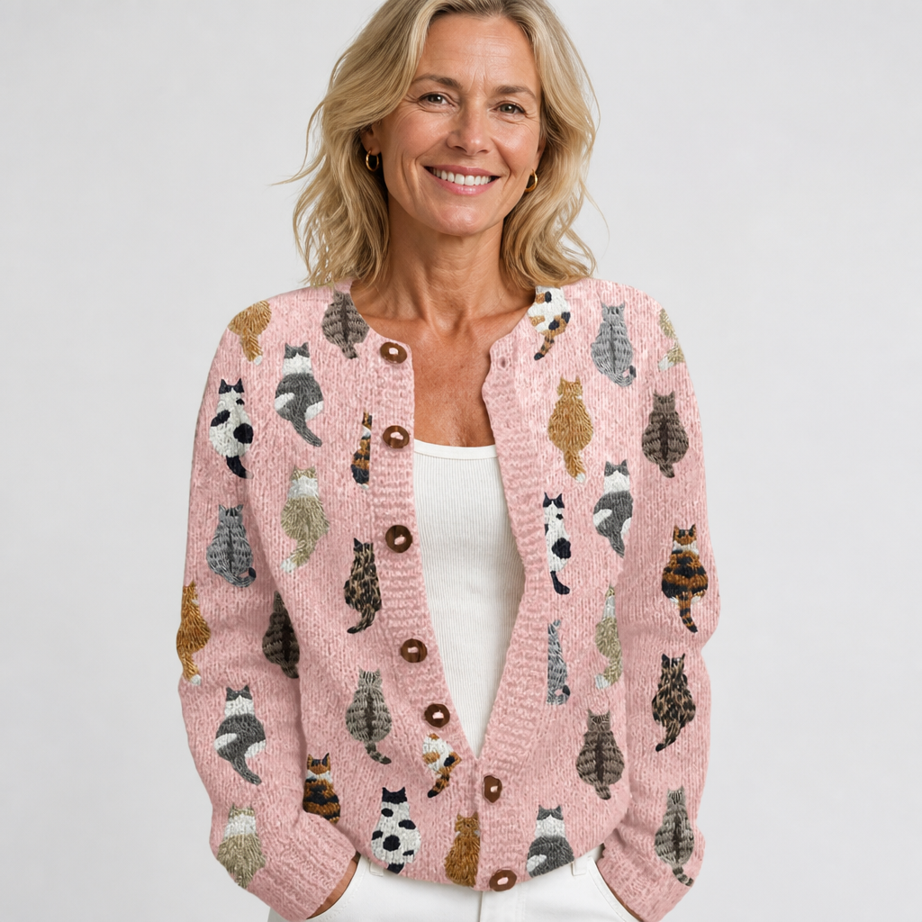 Veste en tricot vintage à motifs floraux