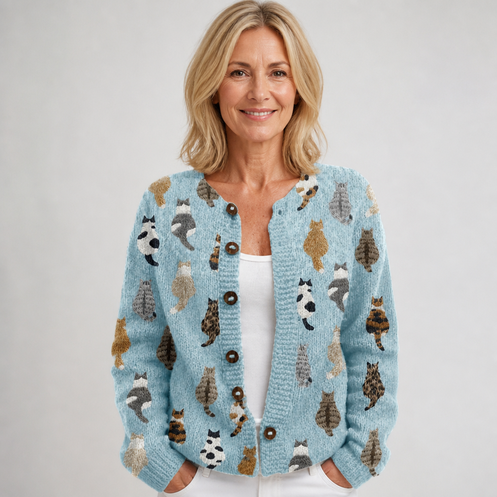 Veste en tricot vintage à motifs floraux