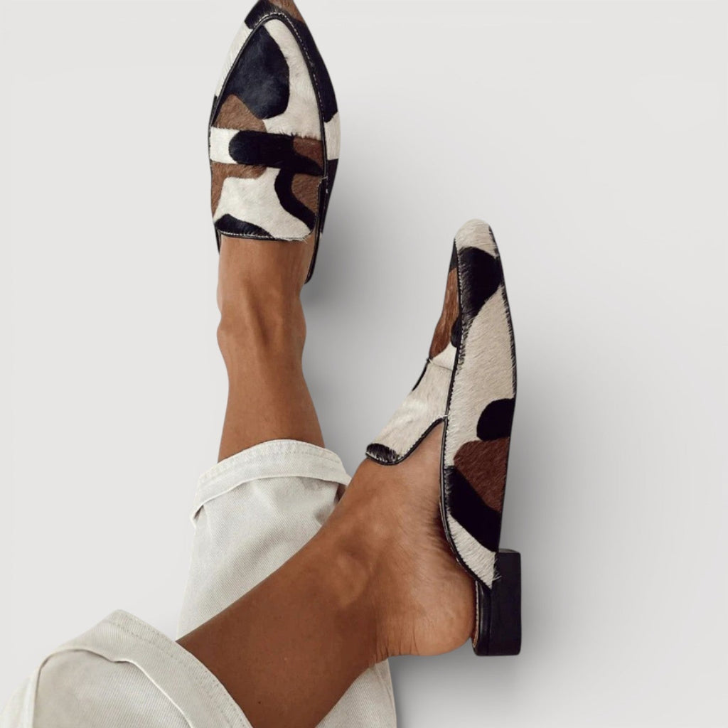 Mocassins amb estampat de vaca