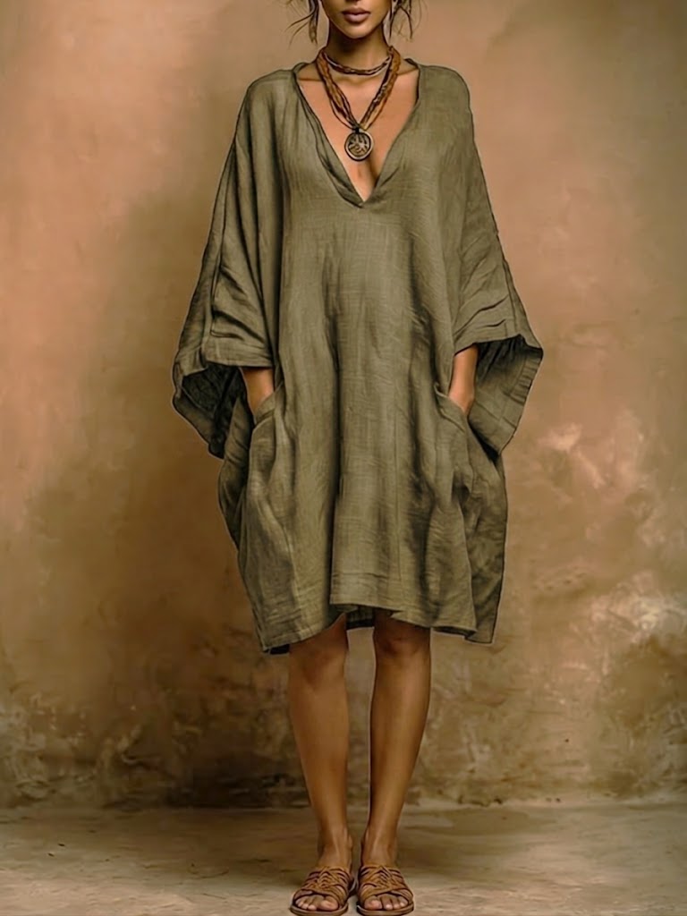 Robe oversize fluide au charme bohème naturel