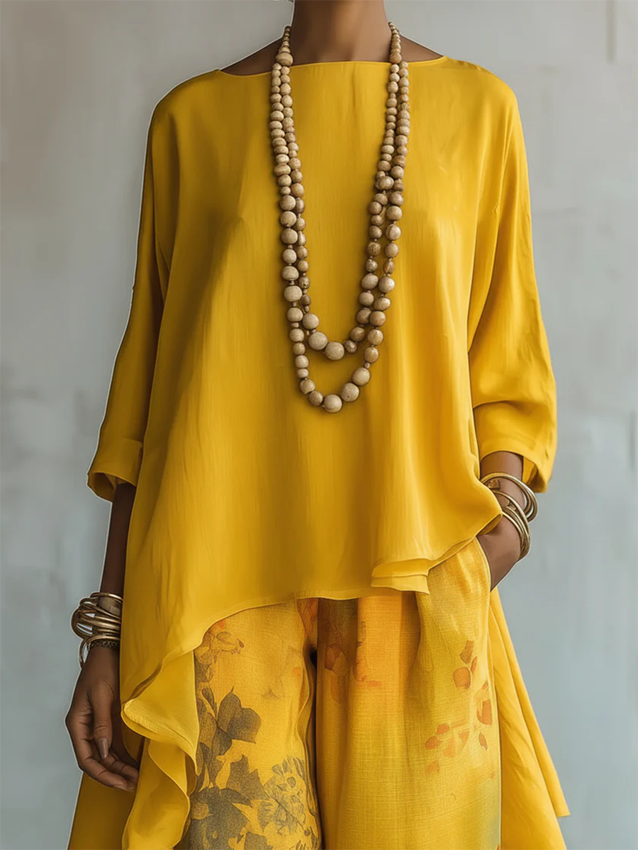 Completo boho con stampa floreale