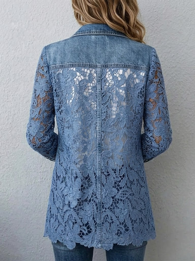 Blazer à dentelle florale
