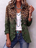 Brusa blazer lleopard verd amb volants