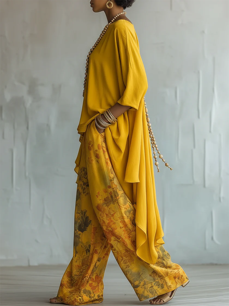 Completo boho con stampa floreale