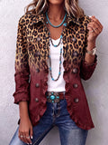 Blazer leopardato bordeaux con volant