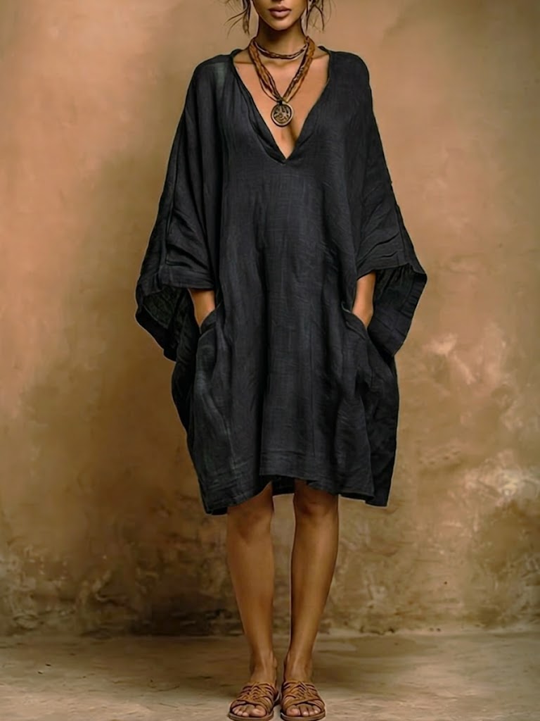 Oversized, flytende kjole med naturlig boho-sjarme