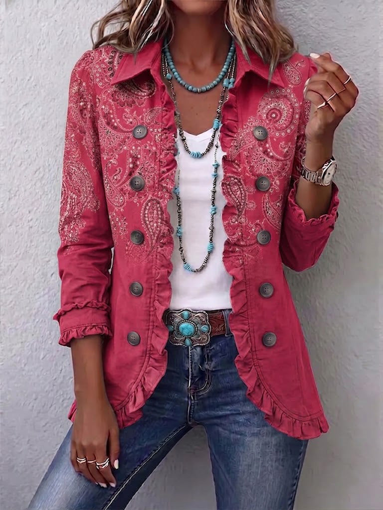 Branca de caixemira rosa amb volants
