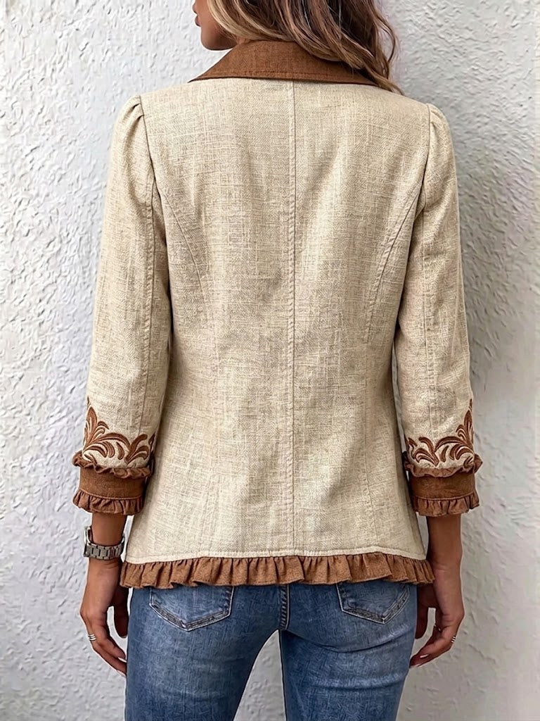 Veste florale brodée à volants