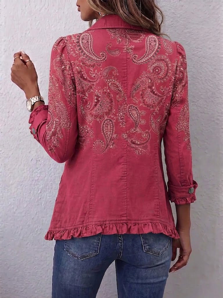 Branca de caixemira rosa amb volants