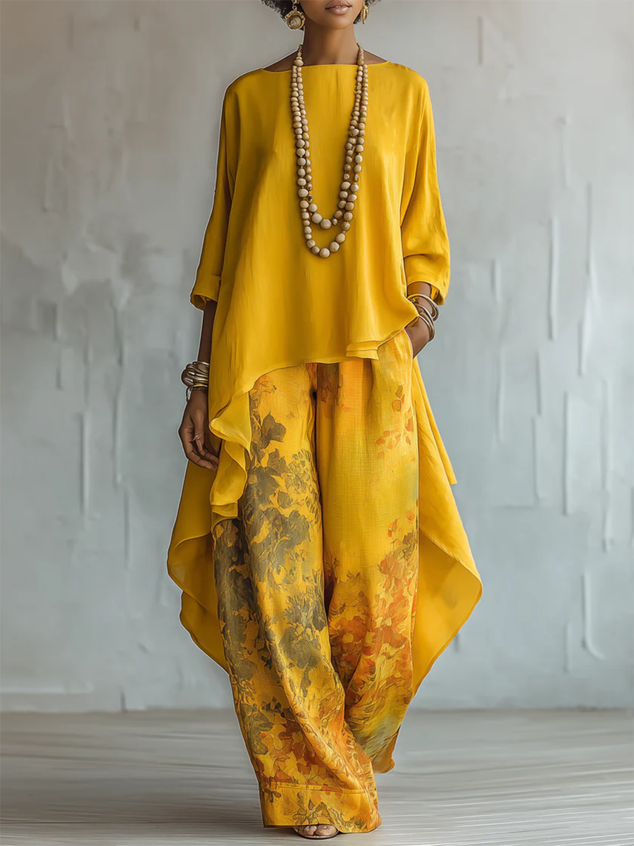 Completo boho con stampa floreale