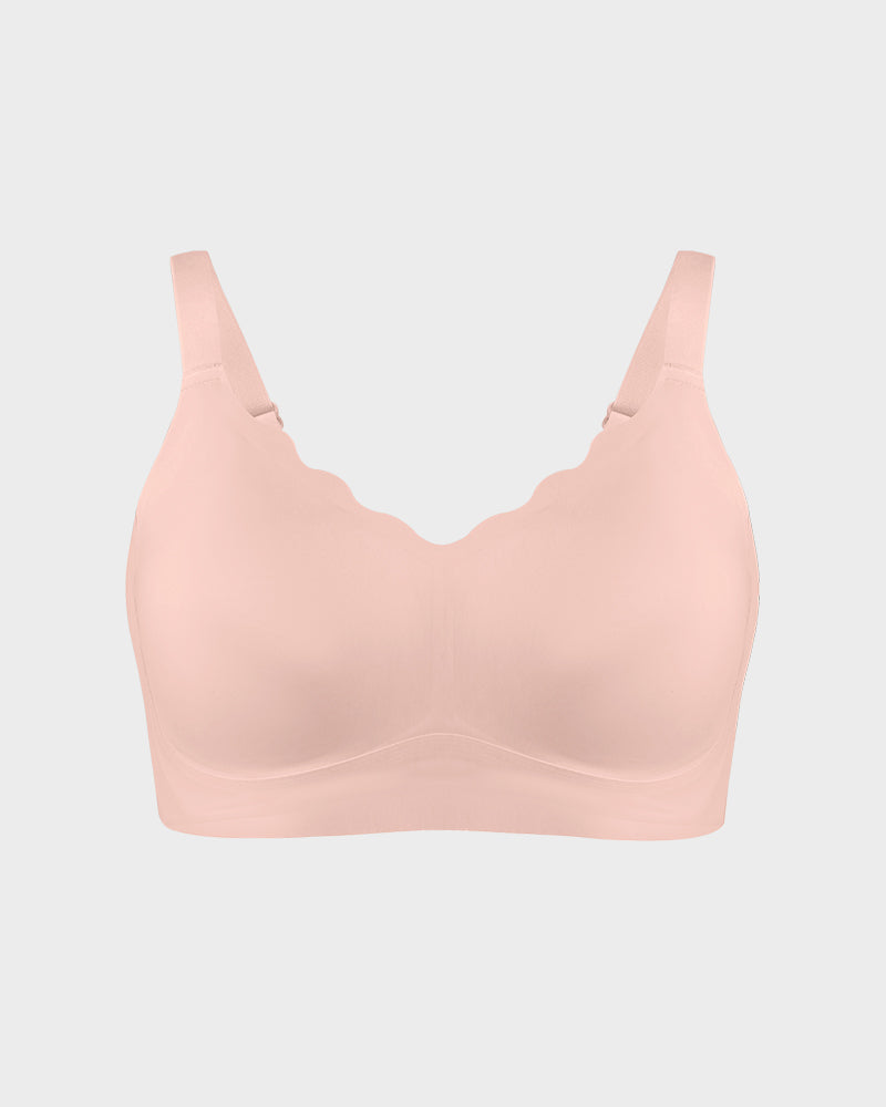 Reggiseno push-up levigante senza cuciture con bordo ondulato