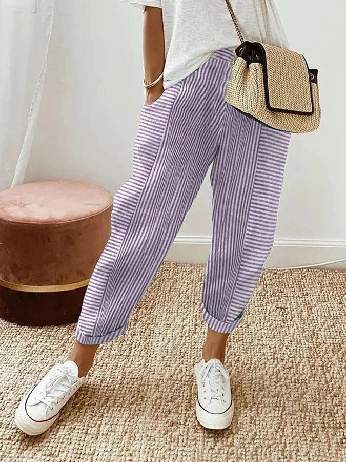 Pantalon rayé sans effort
