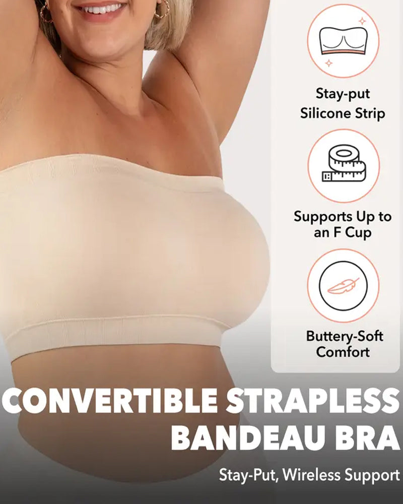 Reggiseno bandeau convertibile senza cuciture antiscivolo
