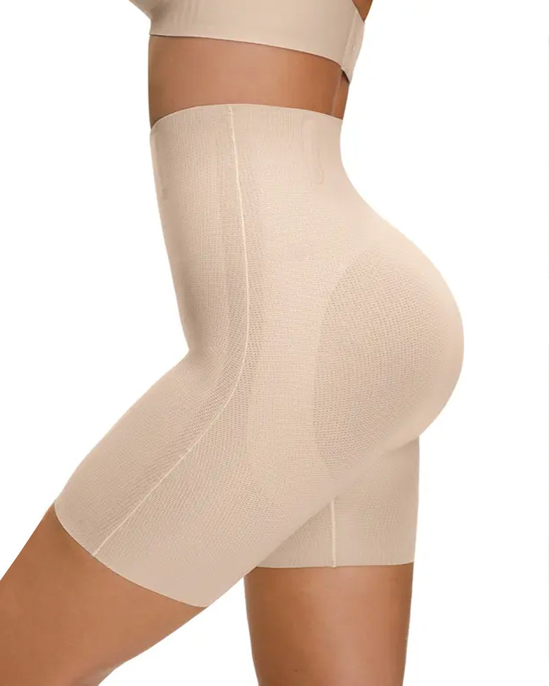 Pantalones cortos moldeadores transpirables sin costuras para mujer, de cintura alta, que reducen el abdomen y realzan los glúteos