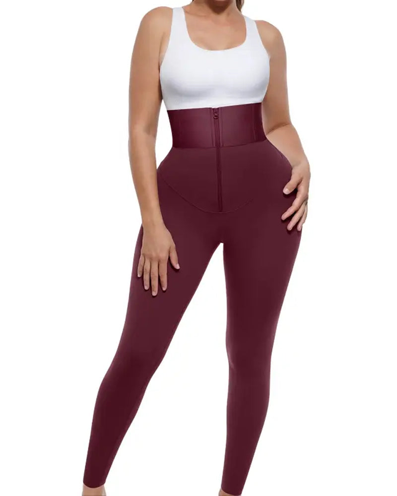 Pantaloni da yoga aderenti da donna con vita alta, effetto shaping e cintura elastica in vita
