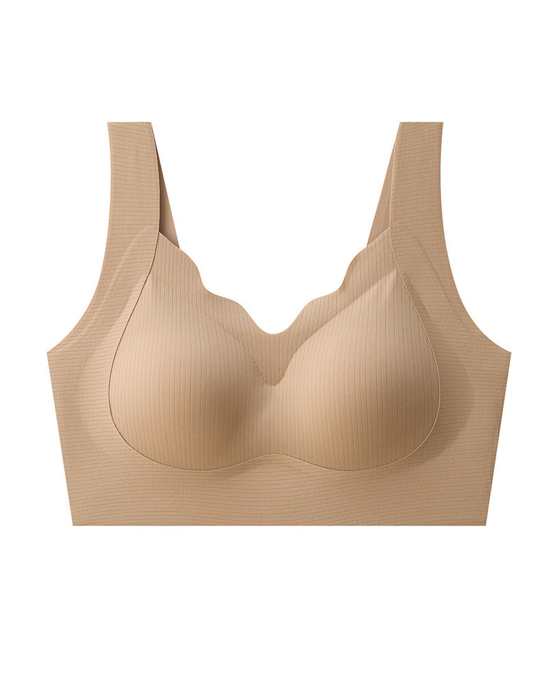 Brassière sans coutures ni armatures à col en V, respirante