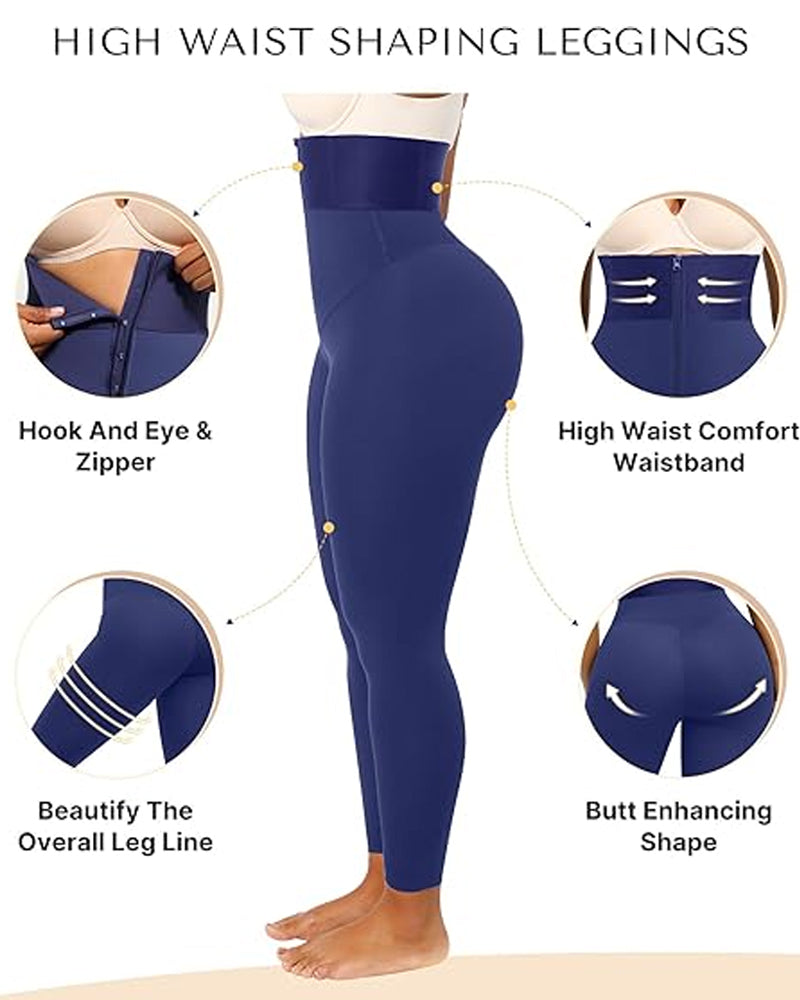Pantaloni da yoga aderenti da donna con vita alta, effetto shaping e cintura elastica in vita