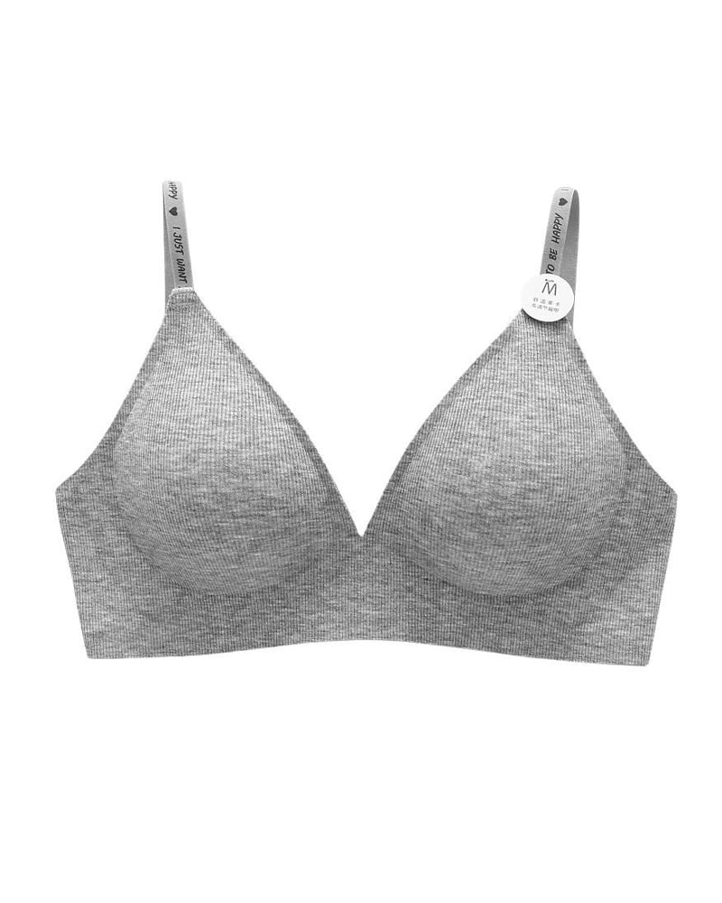 Soutien-gorge confort sans armatures à fines bretelles et décolleté en V profond