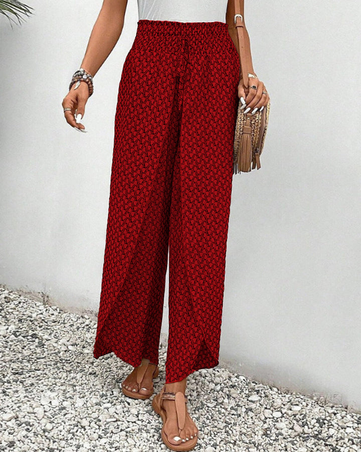 Pantaloni stampati con volant