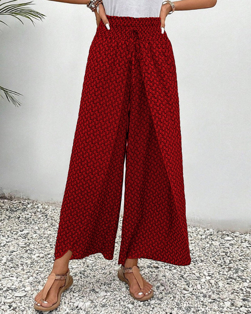Pantaloni stampati con volant