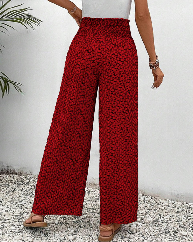 Pantaloni stampati con volant