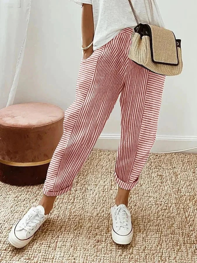 Pantalon rayé sans effort