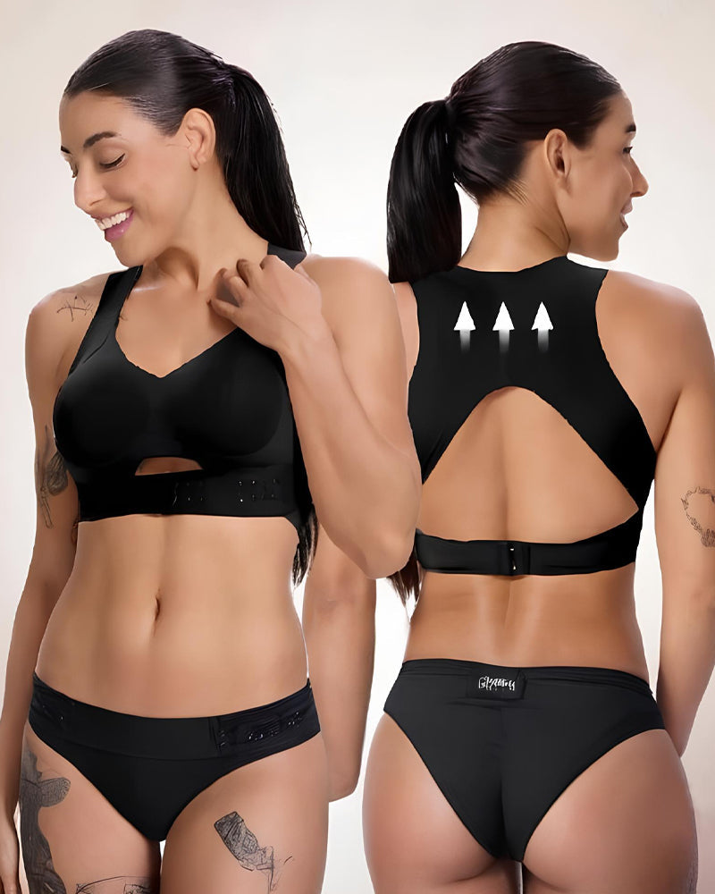 Soutiador esportiu push-up sense costures corrector de postura