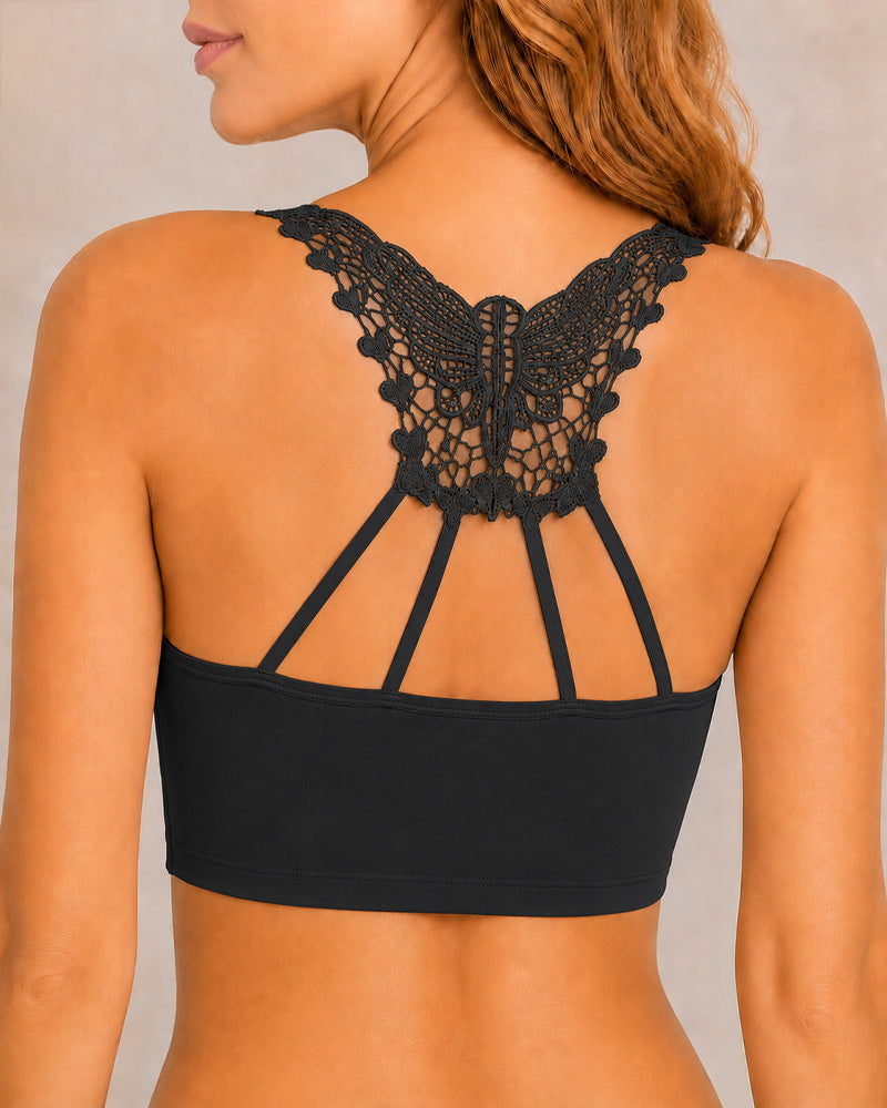 Sujetador push-up sin costuras con cierre delantero y espalda de mariposa