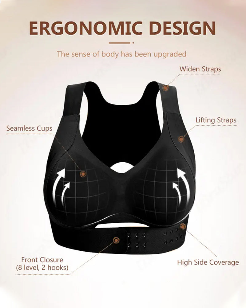 Soutiador esportiu push-up sense costures corrector de postura