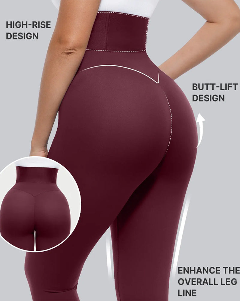 Pantaloni da yoga aderenti da donna con vita alta, effetto shaping e cintura elastica in vita