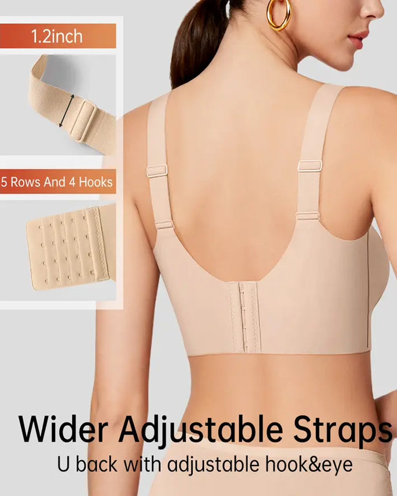 Sujetador push-up de gel con cobertura sin aros, tirantes de doble grosor