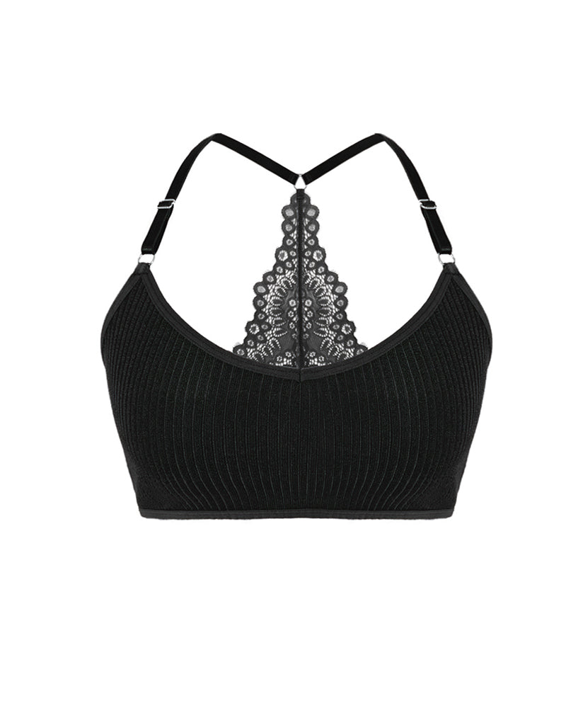 Reggiseno senza cuciture elastico con schiena in pizzo