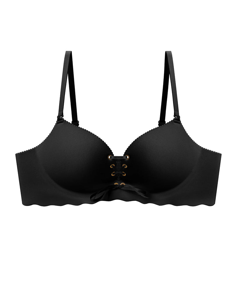 Sexy push-up BH med snøring uten bøyler, avtakbare stropper