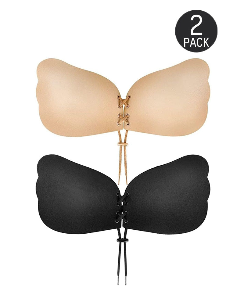 Reggiseno adesivo senza spalline in silicone push-up con laccetti